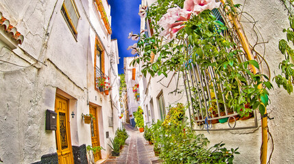 Street Scene, Traditional Architecture, Old Town, Lanjarón, La Alpujarra, The Alpujarras, Granada,...
