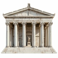 Fototapeta premium Classical Greek Temple Facade with Statues. Generative ai