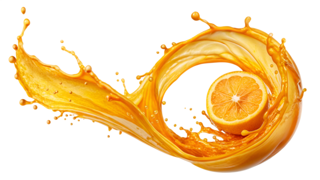 Liquid spiral splash orange juice - Powered by Adobe
