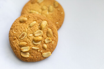 two cookies with nuts, sweet