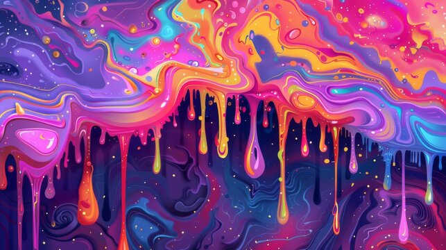 Colorful background with vortices and comets