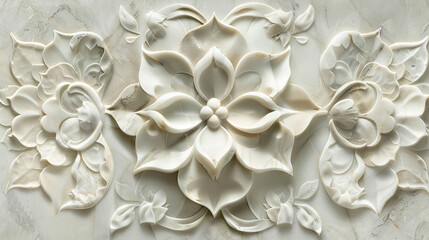 Graceful arabesques adorn the surface of marble tiles, a tribute to craftsmanship. - obrazy, fototapety, plakaty