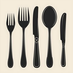 fork spoon and knife Generative AI