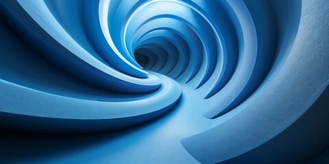 A blue spiral with a white border