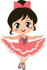 cute ballerina girls cartoon character