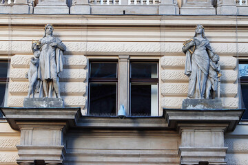 Monumental architecture in the old town of Prague, Czech Republic
