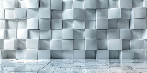 A white wall made of white blocks