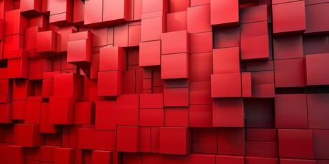 A red wall made of red blocks