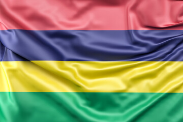Ruffled Flag of Mauritius. 3D Rendering - 796529973