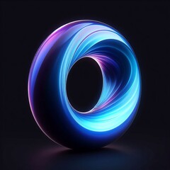  3D rendering of a glowing blue and purple torus