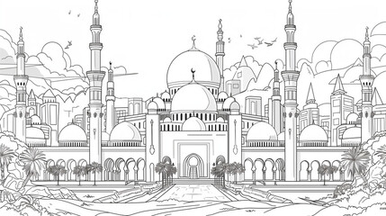 Basilica of Saint Peter and Paul Cathedral in Paris: A black and white sketch of the ancient church, blending history and architecture in the heart of the city