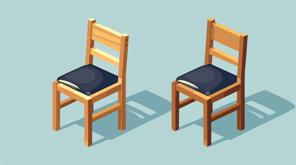 Wooden chair with soft seat and backrest in two version