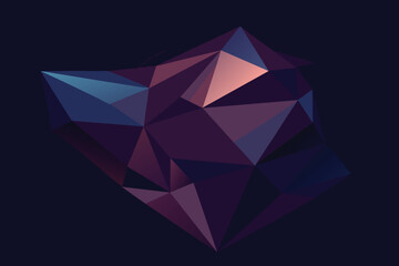 Dark abstract polygonal background vector design