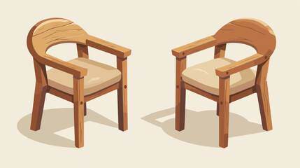 Wooden chair with soft seat and backrest in two version