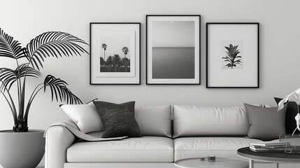 Incorporate minimalist wall art, such as black and white photography or abstract prints.