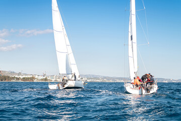 Sailing regatta competition in early morning - 796535968