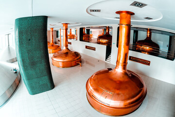 Vintage large copper brewing kettle