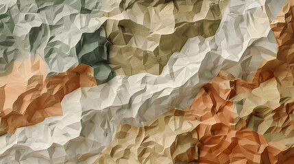 Neutral earth tones abstract background with geometric shapes. Three dimensional texture.
