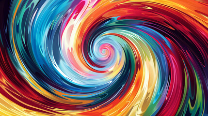 Vibrant swirls of abstract vector paint dance across the canvas, creating a mesmerizing kaleidoscope of color.