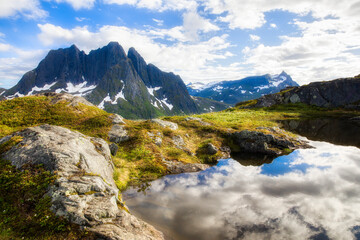 Mountain Pond by the Walking Trail to Barden on the Beautiful Norwegian Island of Senja