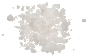 Large crystals of white sea salt on an isolated background