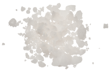 Large crystals of white sea salt on an isolated background