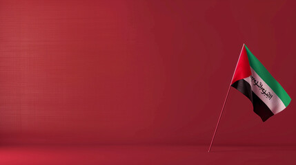 An elegant presentation with a solid crimson background, exhibiting the Palestinian flag on one end and the urgent plea "Free Palestine from oppression" on the rest.