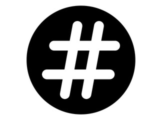 Hashtag symbol silhouette vector art