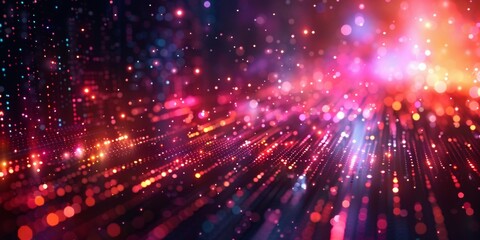 Obraz premium A colorful, bright, and lively scene with many small, glowing dots