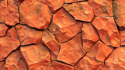 Neutral terracotta abstract background. Three dimensional texture. Dried clay, desert, cracks in the ground.