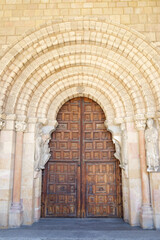 Fototapeta na wymiar Entrance to the basilica of Saint Vicente in Avila city, Spain.