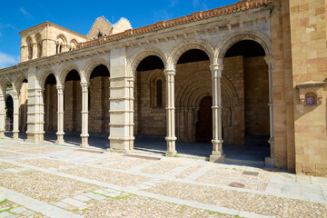 Exterior view of the basilica of Saint Vicente in Avila city, Spain.