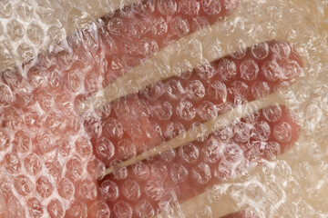 close-up of a protective film with air bubbles