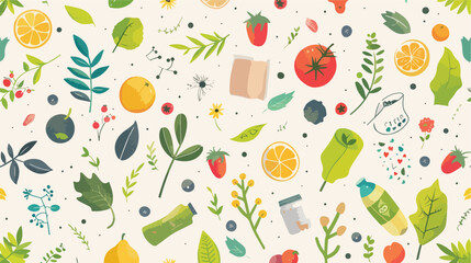 Zero waste concept seamless pattern with different