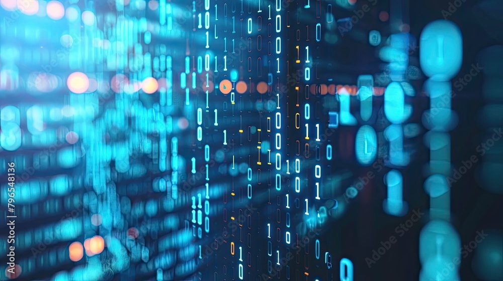 Poster a computer screen with a blue background and a row of numbers