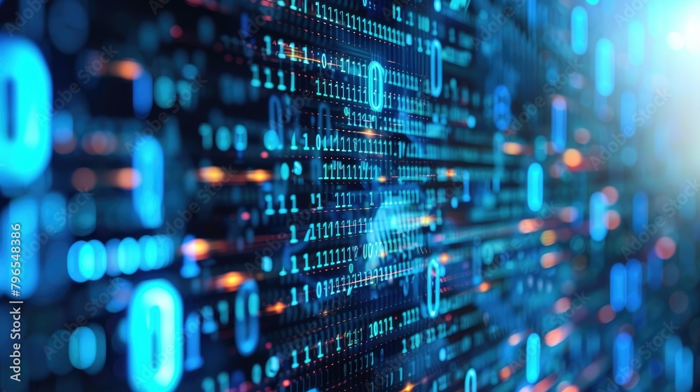 Poster a computer screen with a blue background and a row of numbers