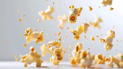 Popcorn isolated on white background, Clipping path included for easy extraction, Generative AI illustrations.