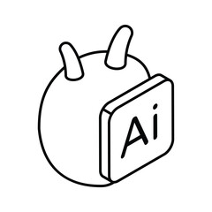Creatively crafted isometric icon of ai robot, ready to use vector