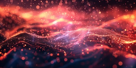 Obraz premium A red and blue background with a lot of sparkles