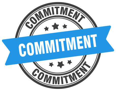 commitment stamp. commitment label on transparent background. round sign