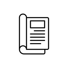 Journal book outline icons, minimalist vector illustration ,simple transparent graphic element .Isolated on white background