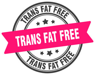 trans fat free stamp. trans fat free label on transparent background. round sign