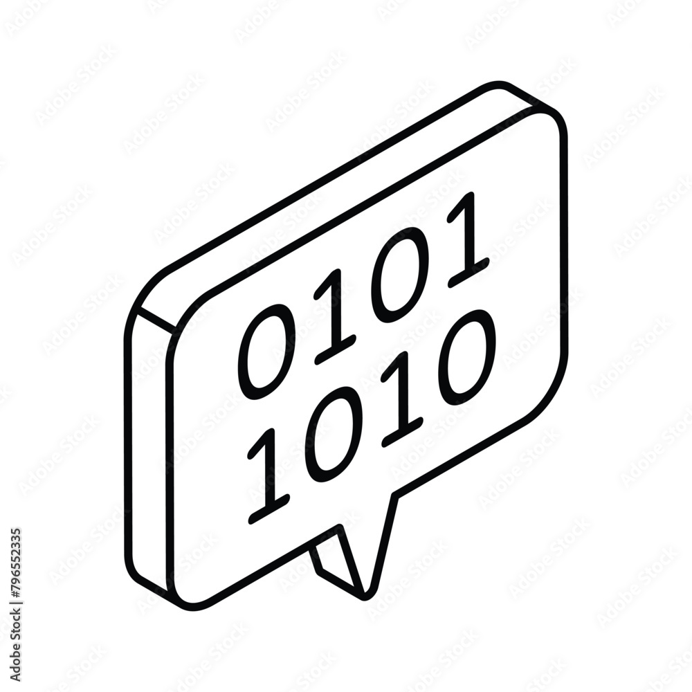Wall mural binary messages icon vector design, suitable for mobile apps