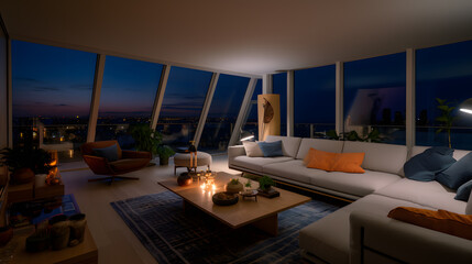 Fototapeta na wymiar Scandinavian Style Living Room Interior