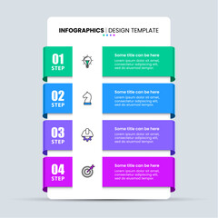 Infographic template. Banner with 4 ribbons and icons