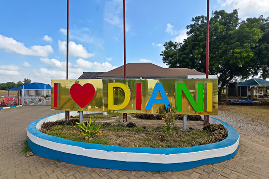 Colorful inscription on the street - I love diani.