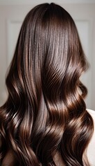 Fototapeta premium Luscious caramel honey hair backdrop showcasing healthy, smooth, and shiny strands