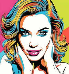 Pop Art illustration, retro woman art