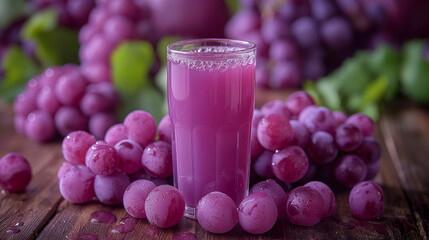 fresh grape juice in glass