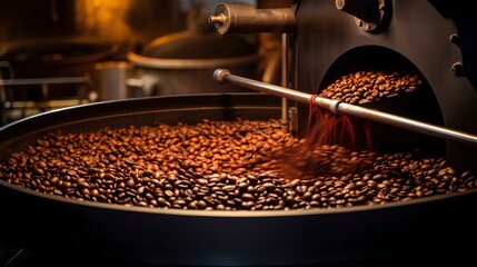 coffee beans in a grinder